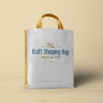 Mockup Including a Kraft Paper Turn Top Shopping Bag