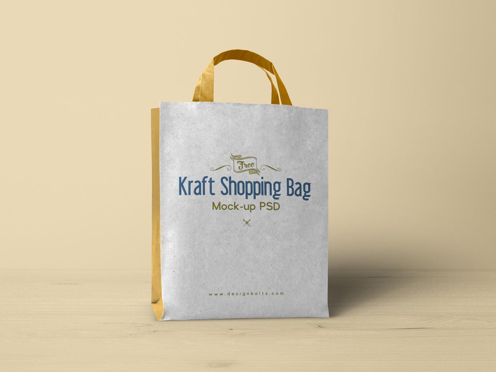 Mockup Including a Kraft Paper Turn Top Shopping Bag FREE PSD