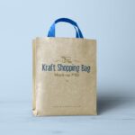Mockup Including a Kraft Paper Turn Top Shopping Bag