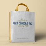 Mockup Including a Kraft Paper Turn Top Shopping Bag