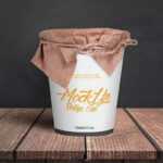 Mockup Including a Vintage Cup with Cloth Lid