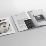 Mockup of 2 A4 Magazines Placed on the Surface in Perspective