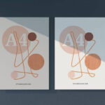 Mockup of 2 Front View Paper Letterheads