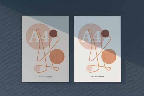 Mockup of 2 Front View Paper Letterheads