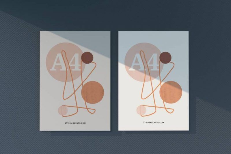 Mockup of 2 Front View Paper Letterheads