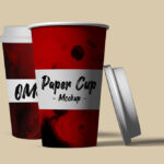 Mockup of 2 Paper Cup with Cap