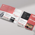 Mockup of 2 Perspective View Tri-fold Brochures
