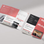 Mockup of 2 Perspective View Tri-fold Brochures