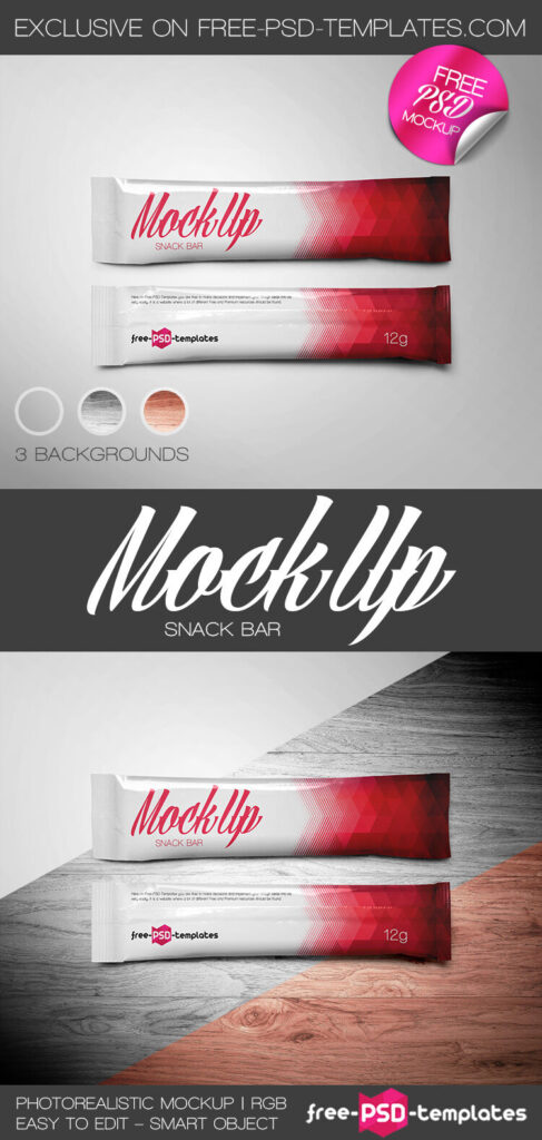 Mockup of 2 Top View Snack Bars Packaging