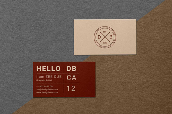 Mockup of 2 Top View Textured Business Cards