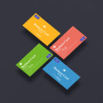 Mockup of 4 Floating Business Cards