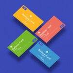 Mockup of 4 Floating Business Cards