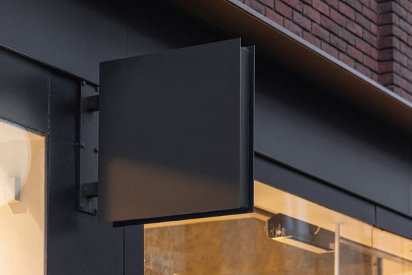 Mockup of a Blinking Sign Outdoor of a Café
