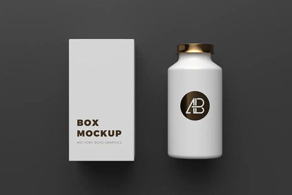 Mockup of a Bottle Packaging with a Copper Foil Top