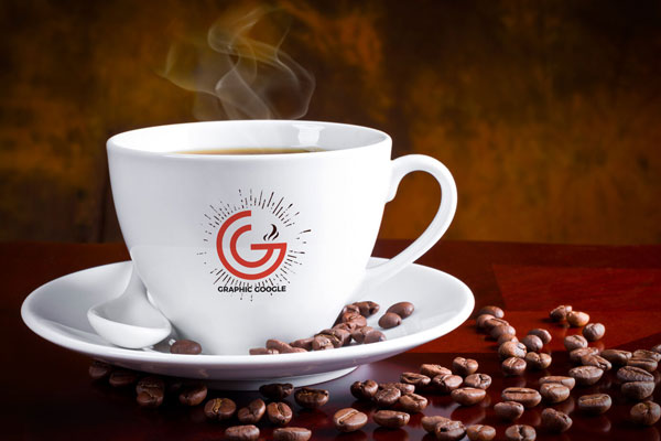 Mockup of a Coffee Set in the Front View