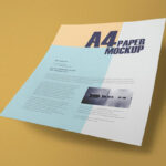 Mockup of a Floating A4 Paper
