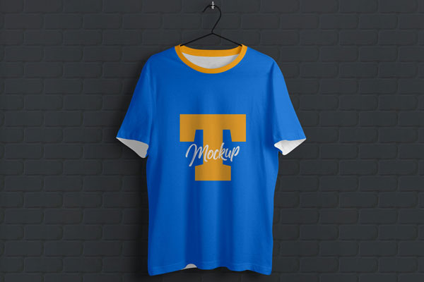 Mockup of a Hanging Half Sleeves T-Shirt