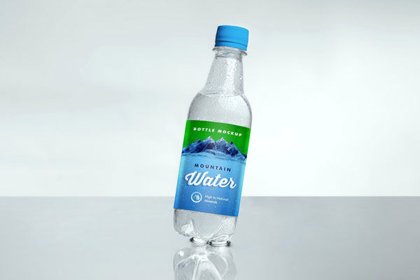 Mockup of a Leaning Small Water Bottle