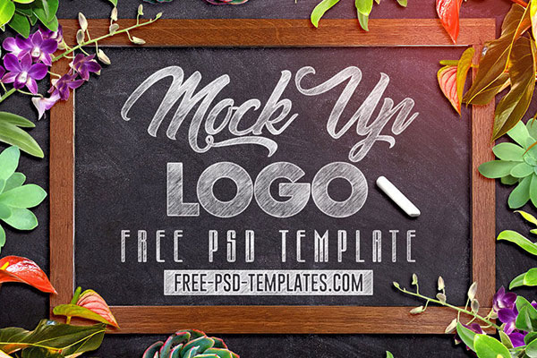 Mockup of a Logo Design on Chalkboard