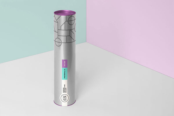 Mockup of a Long Metal Tube Packaging