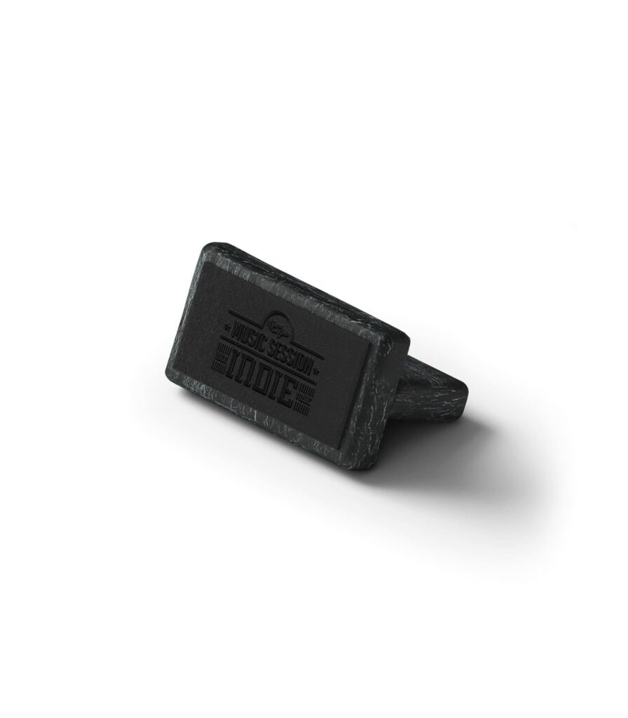 Mockup of a Lying Rectangle Stamp in Perspective View