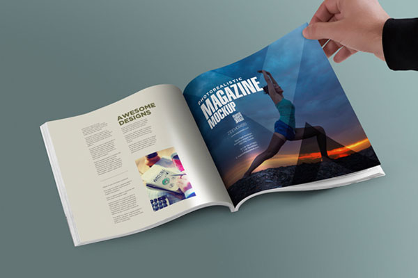 Mockup of a Magazine with Customizable Inner Page Design