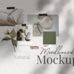 Mockup of a Natural and Floral Moodboard