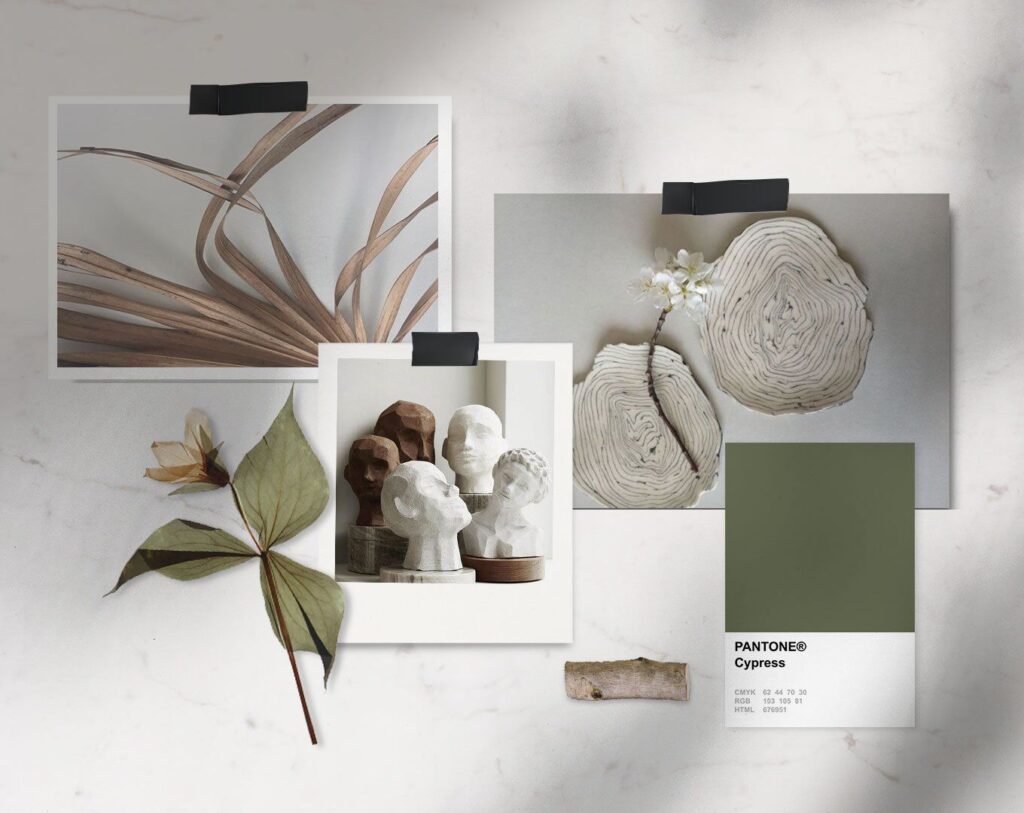 Mockup of a Natural and Floral Moodboard