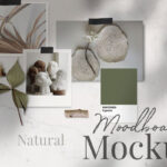 Mockup of a Natural and Floral Moodboard