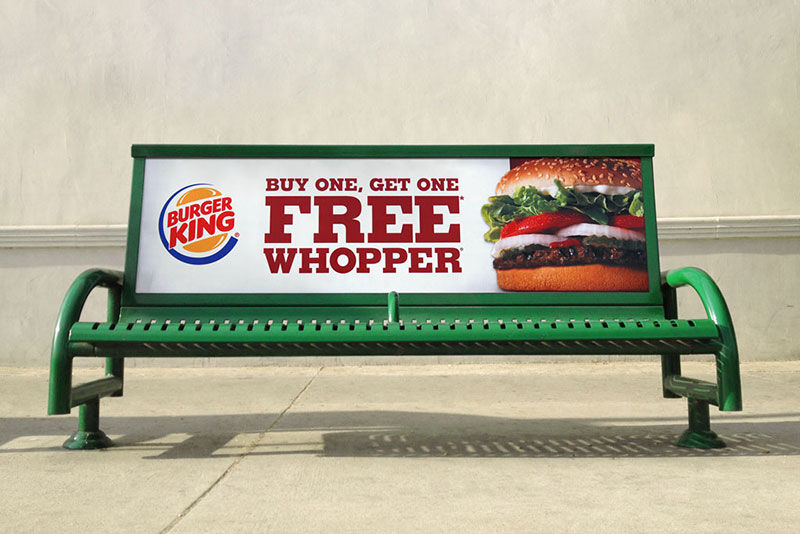 Mockup of a Outdoor Advertising Bus Stop Bench