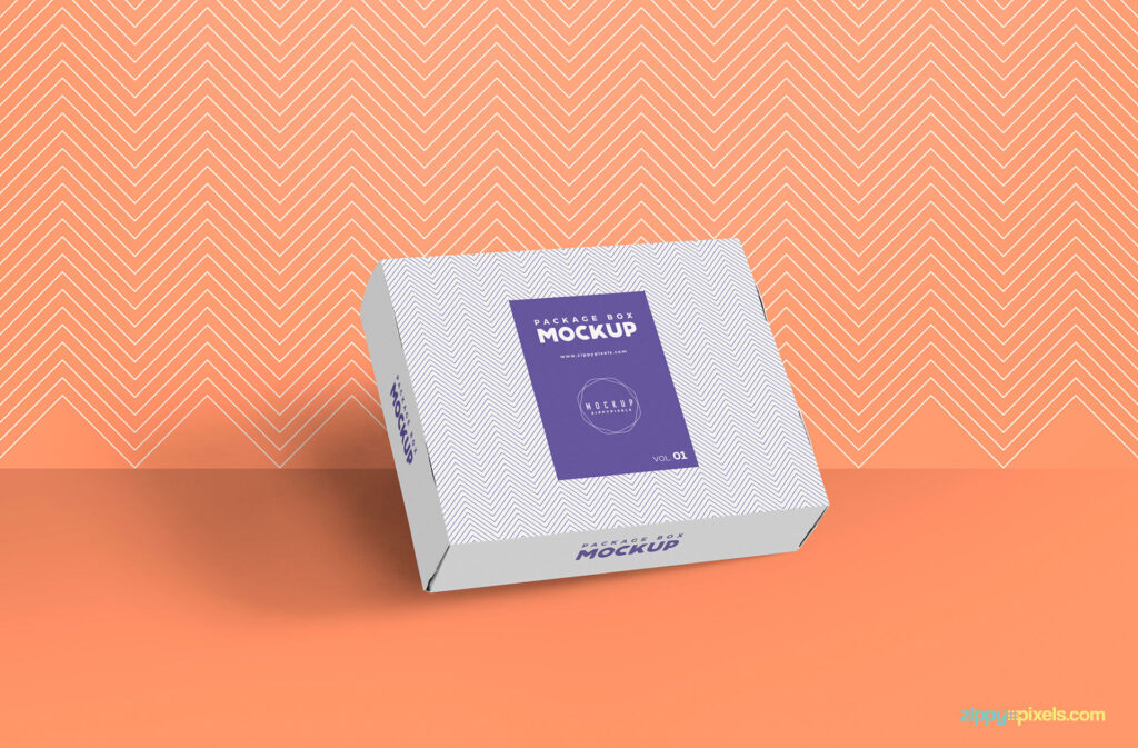 Mockup of a Packaging Box Against the Wall