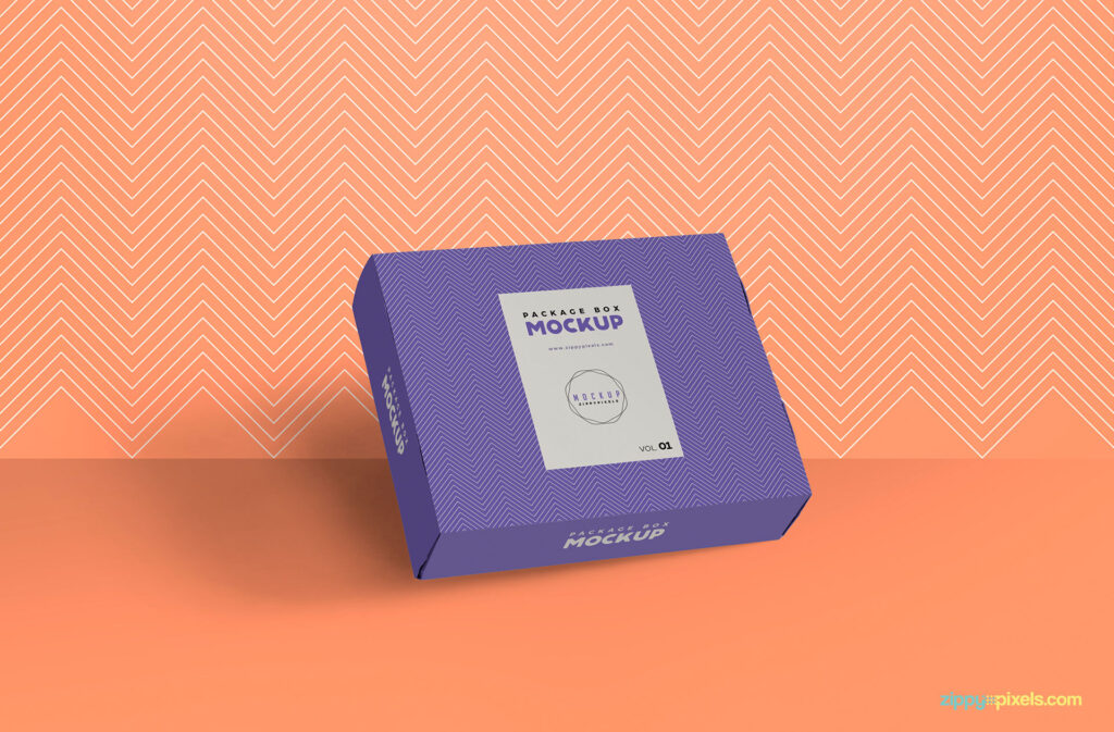 Mockup of a Packaging Box Against the Wall