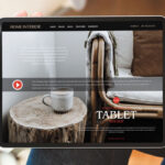 Mockup of a Person Using Tablet