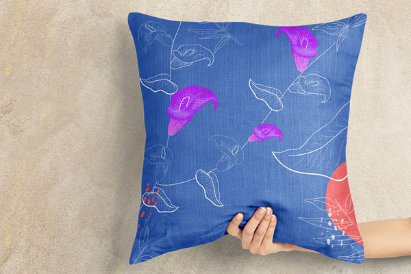Mockup of a Pillow in a Hand of a Person mockup preview