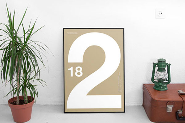 Mockup of a Poster Leaning Against the Wall