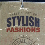 Mockup of a Rectangular Vintage Clothing Label