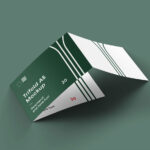 Mockup of a Simple Landscape Tri-Fold Brochure