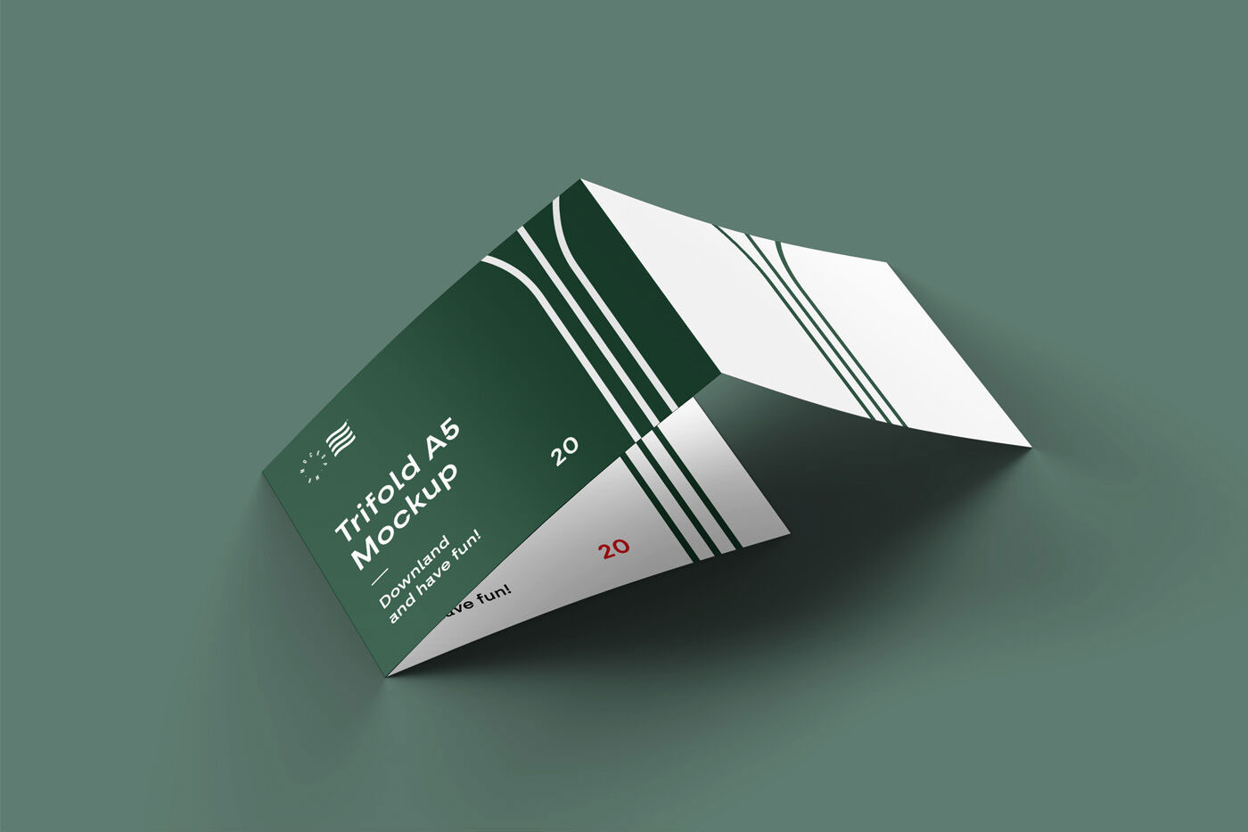 Mockup of a Simple Landscape Tri-Fold Brochure FREE PSD