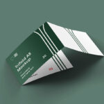 Mockup of a Simple Landscape Tri-Fold Brochure