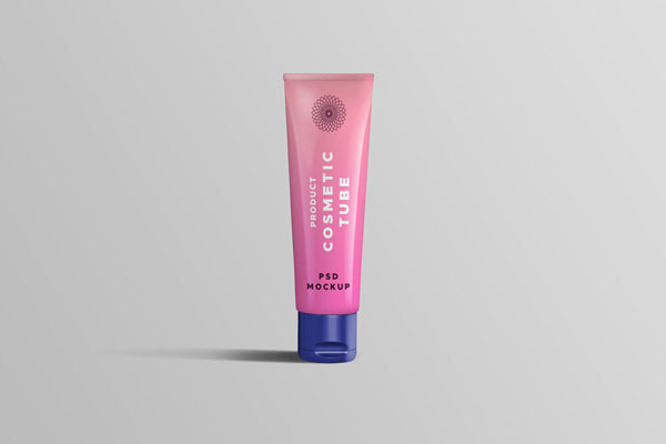 Mockup of a Front View of Standing Cosmetic Tube