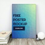Mockup of a Standing Poster with Books