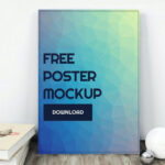 Mockup of a Standing Poster with Books