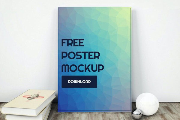 Mockup of a Standing Poster with Books