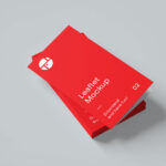 Mockup of a Two-fold and Stacked Brochures