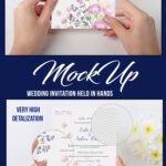 Mockup of a Wedding Card in Hand