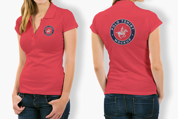 Two Mockup of a Woman Wearing a T-shirt Back and Front Views