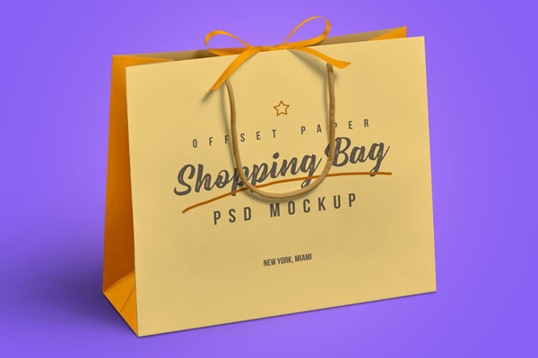 Mockup of an Offset Paper Turn Top Shopping Bag