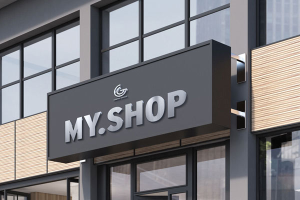 Mockup of an Outdoor Shopping Facade