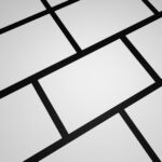 Mockup of Business Cards in Grid at the 34 Angle View