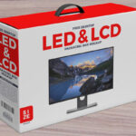 Mockup of Desktop LED and LCD Packaging Box with Elastic Handle
